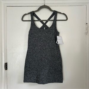 Beyond Yoga Gray Crisscross Back Tank Top